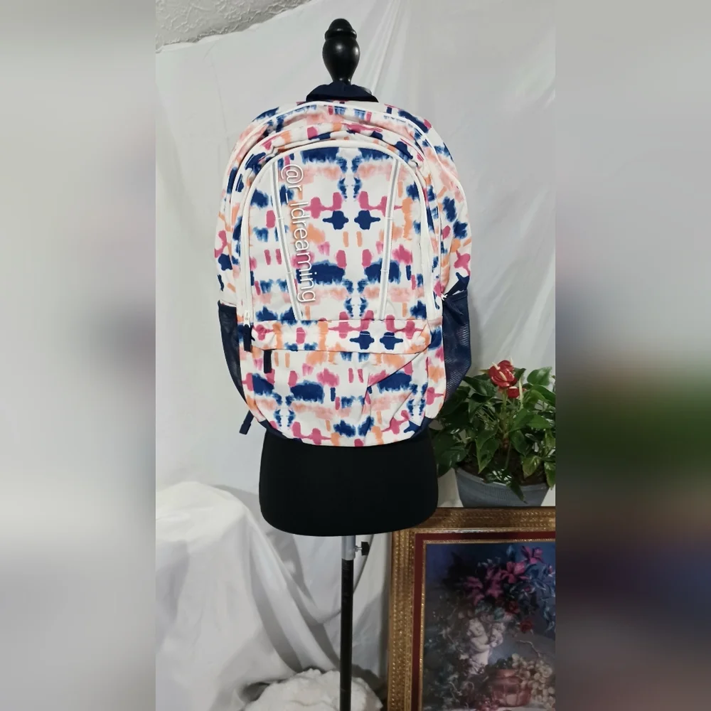 NWOT Lands' End Tie Dye Unisex Kids To College Large Backpack One Size Fits Most